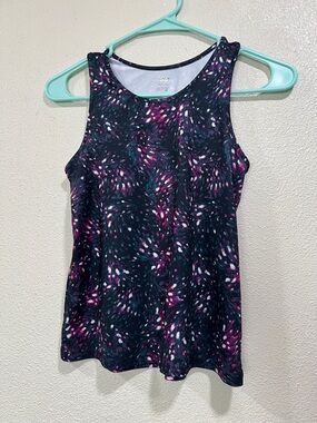 Avia Purple Tank Top with Pink and Blue Floral Burst